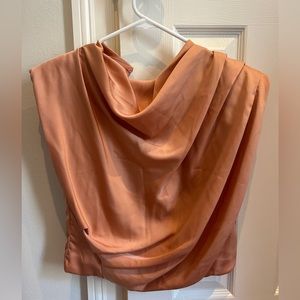 NWT Do + Be High Cowl Drape Top in Almond